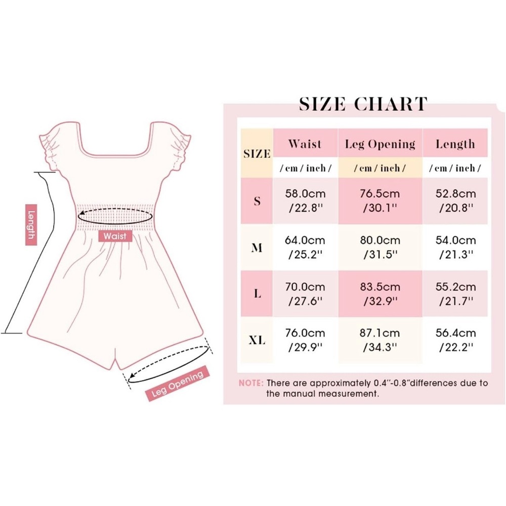 Women's Floral Printed Romper Ruffle Sleeve Square Neck Smocked Waist Jumpsuit - Picture 7 of 7